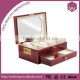 Elegant Wooden Jewelry Box White Mirrored Design Jewelry Cosmetic Box thumbnail-5