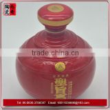 Chinese red ceramic wine bottle for wedding