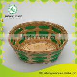 Green Bamboo Chip Woven Storage Basket thumbnail-1