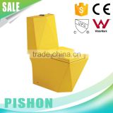 2016 Alibaba China guangzhou Ceramic bathroom gold ivory yellow color toilet