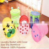 Mesh Pop-up Basket for With Cover for Laundry, Storage