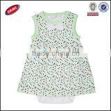 newest pretty girls sleeveless polka dots 100%cotton lovely baby romper dress China manufactory
