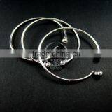 2mm Thick Wire One End Open Brass Silver Plated Wiring Bangle Bracelet Cuff DIY Supplies 1900038 thumbnail-3