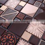 SMP21 Glass Mosaic Flower Patterns Decorative Italian Tile Non Damage Mosaic thumbnail-3