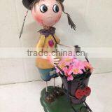 2015 Newest Design Girl Boy Garden Decoration Metal Girl Flower Pot Metal Bog Flower Pot Metal Flower Pot thumbnail-5