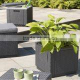 2017 Trade Assurance Most Popular Alum Frame Rattan Cube Planter Outdoor Rattan Plant Holder thumbnail-1