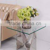 Hot Design Clear Glass Stainless Steel Side Table thumbnail-1
