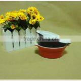 Good Quality Round Colored Ceramic Bakeware With Two Handles thumbnail-2