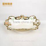 Hotel Used Dinnerware Porcelain Plates,deep Fruit Plate Golden Porcelain thumbnail-2