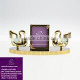 Swarovski Crystals Twin Swan Photo Frame Wedding Gfits for Guests thumbnail-1