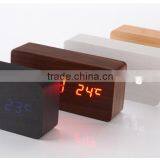 HOT !!!LED Clock Bell Wood Creative LED Clock Acoustic Wooden Clock thumbnail-1