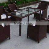 Rattan Dining Set With Refectory Table thumbnail-3
