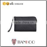 Wholesale High Quality Luxury Business Style Genuine Soft Shipskin Leather Woven Suede Wallet Envelope Bag Men Cltch Handbag thumbnail-1