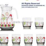 1000ml 1300ml Glass Pitcher Sets Glass Jar and 6pcs Cup Set Glass Col Water Jug Set thumbnail-3