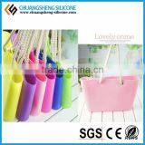 Hot Selling Fashion Woman Lady Designer Brand Imitation Paper Straw Silicone Beach Handbag thumbnail-3