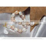 Mother's Gift 9-10mm Multicolor Baroque Freshwater Pearl Bracelet thumbnail-4