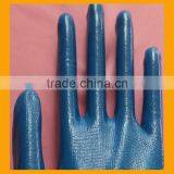 13 Gauge Seamless Knitted Blue Nitrile Palm Coated Nylon Working Gloves thumbnail-4