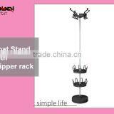 High Quality Coat Hanger Stand With Slipper Rack, Metal Clothes Rack With Shoe Stand thumbnail-6