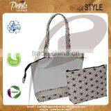 PVC See Through Tote Bag With Canvas Hand Pouch for Travel thumbnail-3