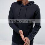 Custom Long Sleeve With Drawstring Hood Black Men's 100% Cotton Casual Oversized Fit Breathable Hoodies thumbnail-3