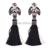 Bohemian Jewelry Rhinestone Gems With Long Colorful Tassel Charms Earrings for Women thumbnail-6