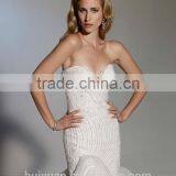 Luxrious Beaded Strapless Mermaid Sweetheart Bling Wedding Dress thumbnail-2