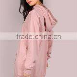 100% Cotton Oversized Satin Drawstring Hoodie With Pocket Front Rose Plain Longline Sweatshirt Drop Shoulder thumbnail-2