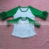 FLF-842 new products girls green icing top comfort colors t-shirts wholesale mommy and me boutique clothing 2016