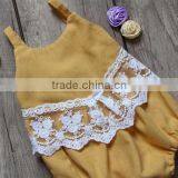 Wholesale Summer 0-24M Baby Clothes Toddler Plain Sleeveless Jumpsuit Baby Lace Linen Romper thumbnail-1