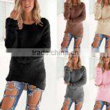 Zm50358b Autumn and Winter Lady Clothing Fashion Pure Color Long Sleeve Sweater thumbnail-2