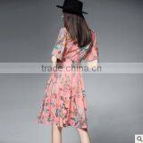 F20047A High Quality Europe Style Beautiful Women Printed Dress thumbnail-2