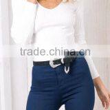 Runwaylover EY2350B Sexy Deep V-Neck Ladies Fashion Halter Tight T-Shirts thumbnail-3