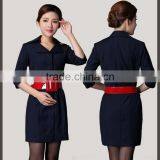 OEM Supply Woman Airplane Work Dress Airline Stewardess Uniform thumbnail-5