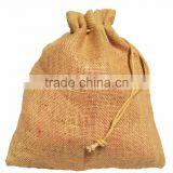 Eco-Friendly Unlaminated Jute Bag With Drawstring - Features a Drawstring Closure and Comes in Large and Small With Your Logo. thumbnail-3
