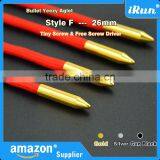 (MOQ:100pcs) Metal Round Bullet Cylinder Aglets For Yeezy Shoe Laces Tips DIY Replacement Scew On No Glue - 26 mm thumbnail-2
