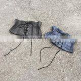 Fashion Black/Blue Cowboy New Belt Tied With a Black Waist Corset Tight Corset Denim Zipper Girdle For Women thumbnail-3