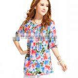 Women's New Printed Chiffon Styles Blouse 2013 thumbnail-1