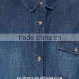Contrast Topstitch Relaxed Fit Denim Shirt Women Chest Pocket Denim Shirt thumbnail-5