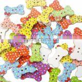 30pcs 2-Hole Multicolor Bone Pattern Natural Wooden Buttons Decorative Button Sewing Craft DIY Accessories thumbnail-1