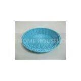 Oval Blue Poly Rattan Bread Basket Handmade Display For Restaurant thumbnail-1