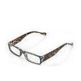 Black Leopard Print Polycarbonate Eyeglass Frames For Presbyopic Glasses , Rectangular thumbnail-1