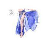 Blue Long Slit 120D Chiffon Belly Dance Skirts For Dancing Competition thumbnail-1