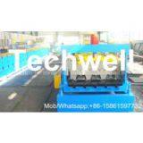 PLC Control System Steel Deck Roll Forming Machine With 24 Forming Stations
