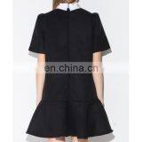 2016 Hot Selling Popular Bird Collar Black Peplum Dress Fashionable Mature Women Wear thumbnail-4