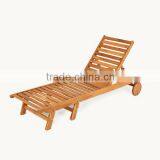 MODERN GARDEN FURNITURE - Folding Sun Lounger - Eucalyptus Sun Loungers - Outdoor Furniture thumbnail-1