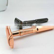 Wholesale Silver Double Edge Custom Reusable Safety Metal Shave Razors thumbnail-5