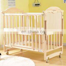 New Type Full Size Luxury Baby Crib Solid Wood Pine Twin Cot Bed for Newborn Baby thumbnail-1