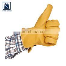 Hot Selling Leather Hem Binding Golden Yellow Color Leather Gloves Manufacturer thumbnail-3