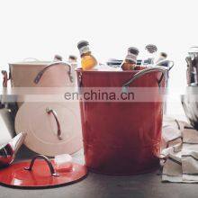 New Galvanized Customise Round Portable Home Champagne Personalized Silver Unique Wine Bar Ice Bucket thumbnail-2