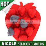 BC0001 Nicole Strawberry Wholesale Silicone Ice Cube Tray thumbnail-1